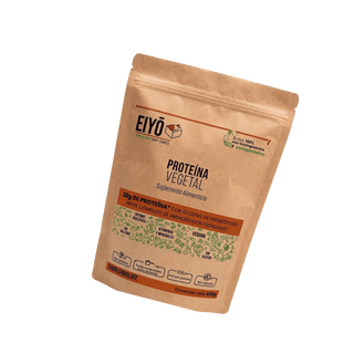 Proteína vegetal sabor chocolate 600 g empaque 100% biodegradable - Eiyo