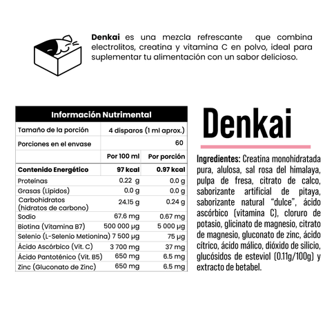 Denkai en Polvo - Electrolitos, Creatina y Vitamina C 270 g - Eiyo