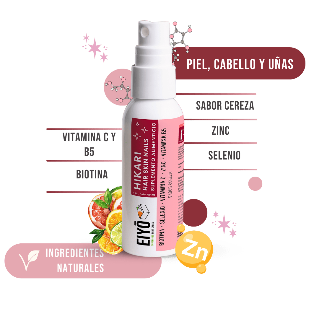 Hikari Spray bucal para cabello, piel y uñas – Sabor Cereza - Eiyo