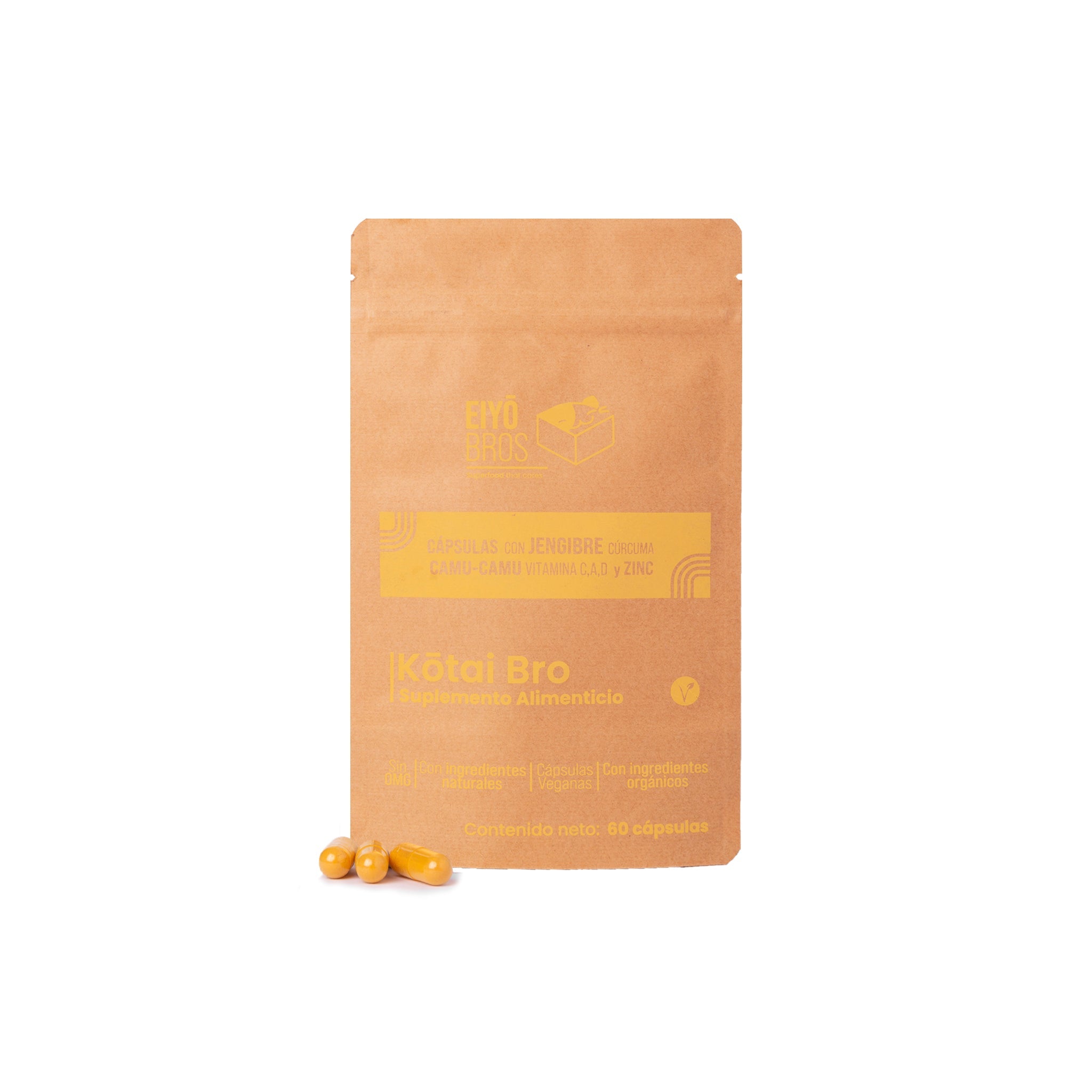 Kotai Bro Veganas con cúrcuma, jengibre, Camu - Camu y Vitaminas (C,D,A) (sistema inmune y antioxidante) - Eiyo