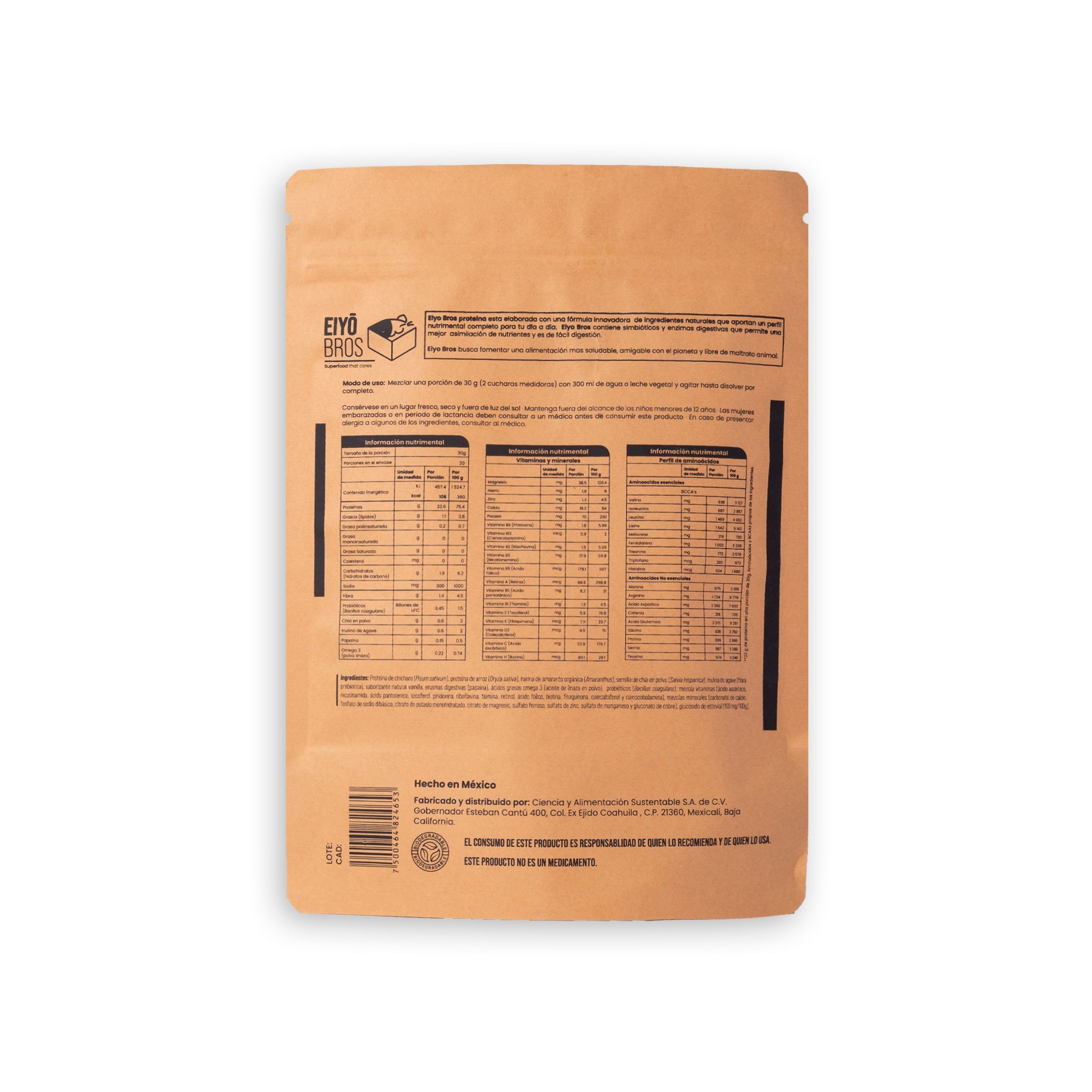 Proteína vegetal sabor vainilla 600 g - Eiyo