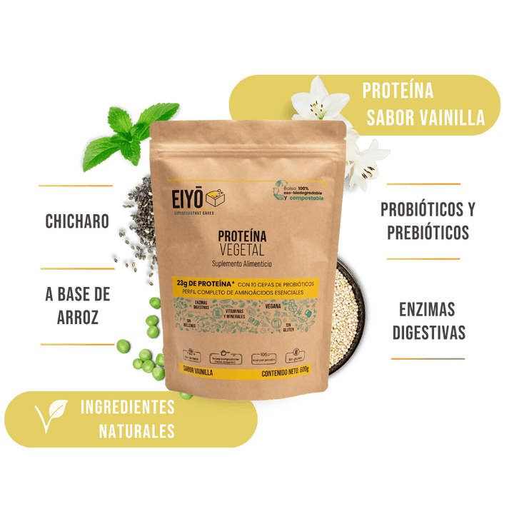 Proteína vegetal sabor vainilla 600 g - Eiyo