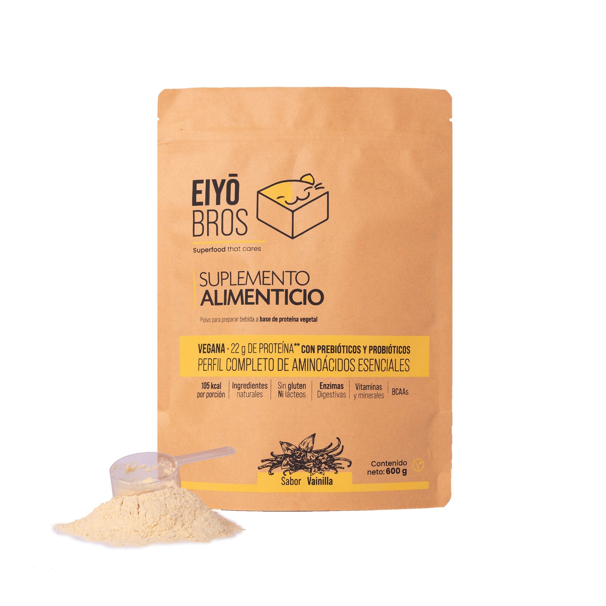 Proteína vegetal sabor vainilla 600 g - Eiyo