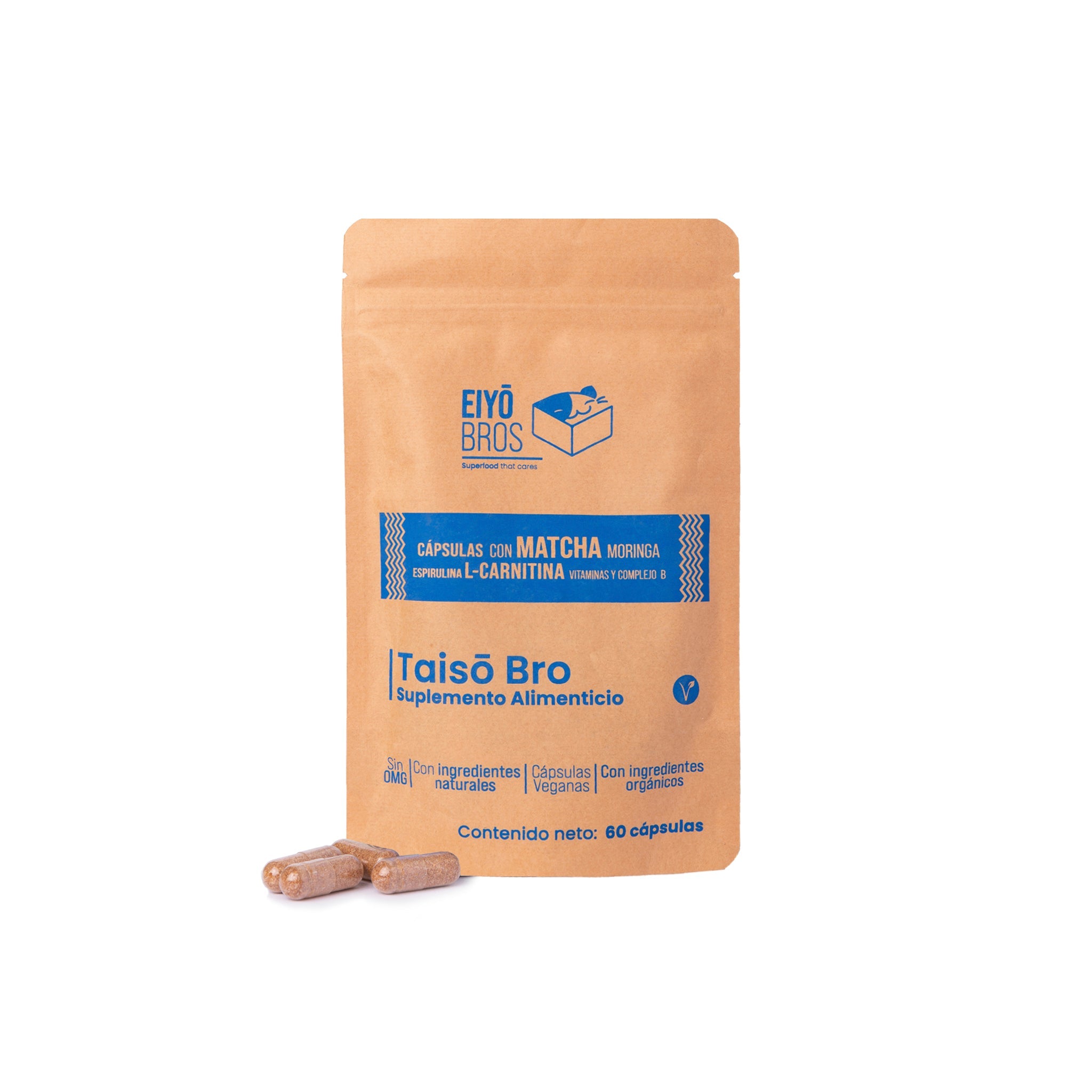 Taiso NUEVA FORMULA: Extracto de Té Verde, Cordyceps, Centonas de Franmbuesa, L - Carnitina Vitaminas y Complejo B - Eiyo