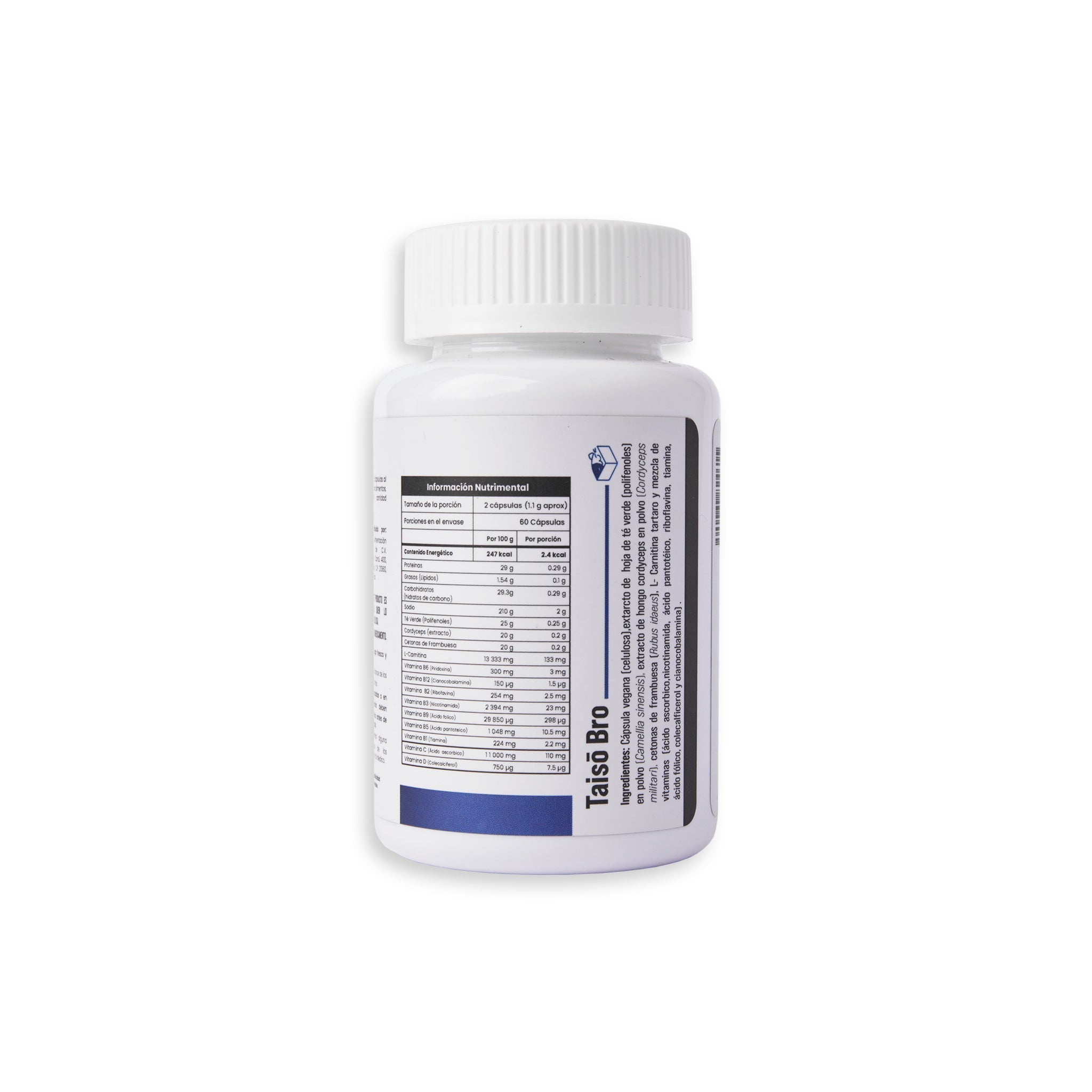 Taiso NUEVA FORMULA: Extracto de Té Verde, Cordyceps, Centonas de Franmbuesa, L - Carnitina Vitaminas y Complejo B - Eiyo